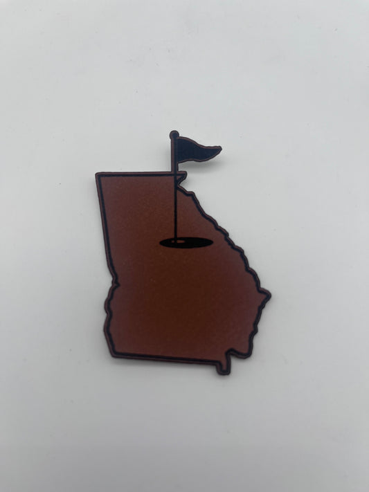 Georgia Outline with Golf Flag