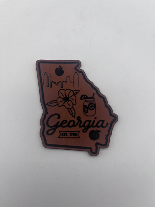 Georgia State Outline with Designs