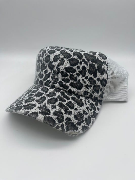 Leopard Ponytail Hat - Multiple Options